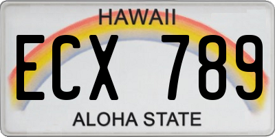 HI license plate ECX789