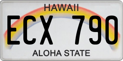 HI license plate ECX790