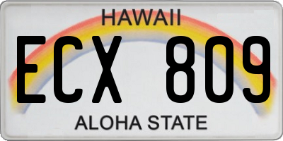 HI license plate ECX809