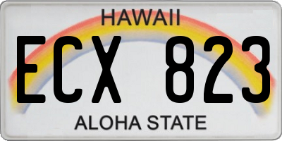 HI license plate ECX823