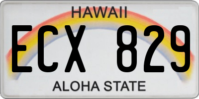 HI license plate ECX829