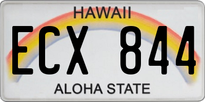 HI license plate ECX844