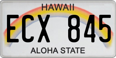 HI license plate ECX845