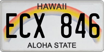 HI license plate ECX846