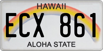 HI license plate ECX861
