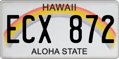 HI license plate ECX872