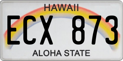 HI license plate ECX873