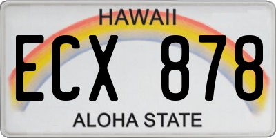 HI license plate ECX878