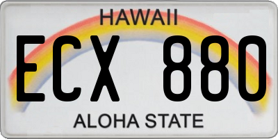 HI license plate ECX880