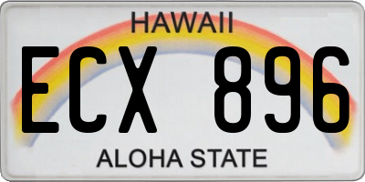 HI license plate ECX896