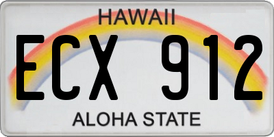 HI license plate ECX912