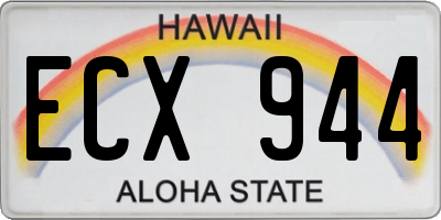 HI license plate ECX944