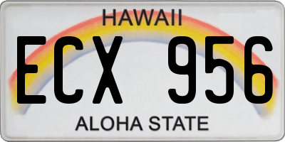 HI license plate ECX956
