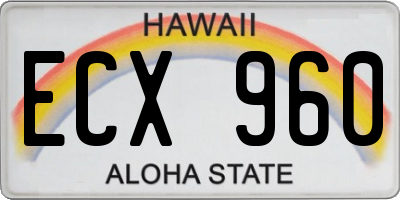 HI license plate ECX960