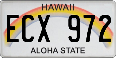 HI license plate ECX972