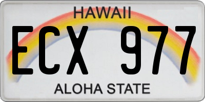 HI license plate ECX977
