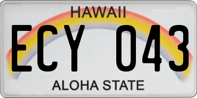 HI license plate ECY043