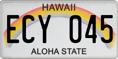 HI license plate ECY045