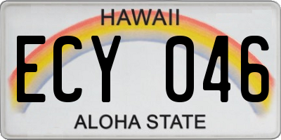 HI license plate ECY046