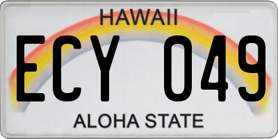 HI license plate ECY049