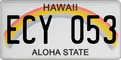 HI license plate ECY053