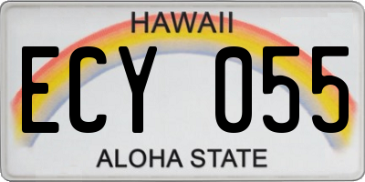 HI license plate ECY055