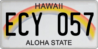 HI license plate ECY057