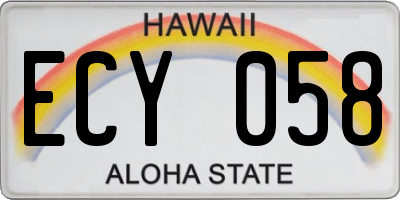 HI license plate ECY058