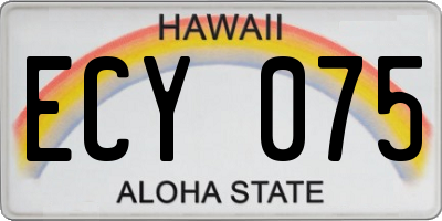 HI license plate ECY075