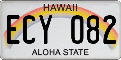 HI license plate ECY082