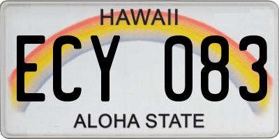 HI license plate ECY083