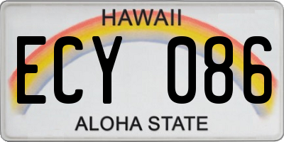 HI license plate ECY086