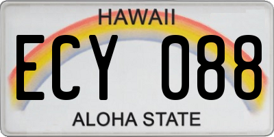 HI license plate ECY088