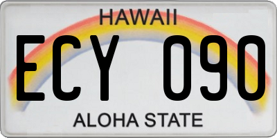 HI license plate ECY090