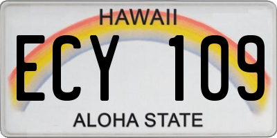 HI license plate ECY109