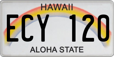 HI license plate ECY120