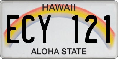 HI license plate ECY121