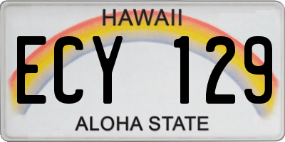HI license plate ECY129