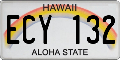 HI license plate ECY132