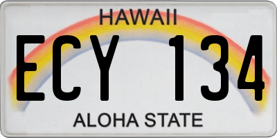 HI license plate ECY134