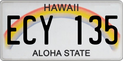 HI license plate ECY135