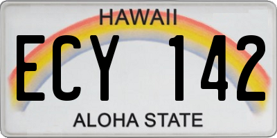 HI license plate ECY142