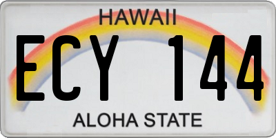 HI license plate ECY144