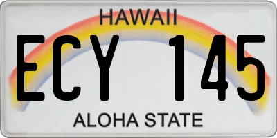 HI license plate ECY145