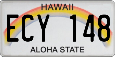 HI license plate ECY148