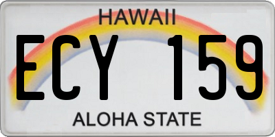 HI license plate ECY159
