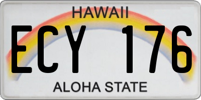 HI license plate ECY176