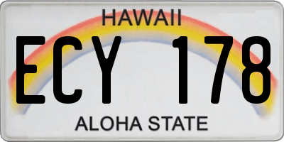 HI license plate ECY178