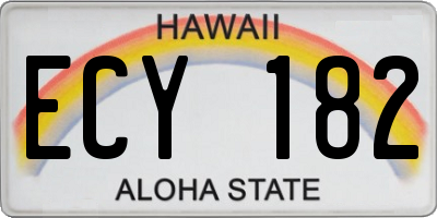 HI license plate ECY182