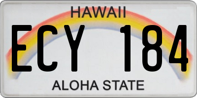 HI license plate ECY184